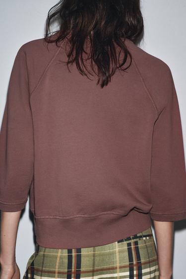 RAGLAN SLEEVE SWEATSHIRT - Dark pink by Zara - Image 2