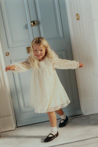 EMBROIDERED TULLE DRESS - Ecru by Zara