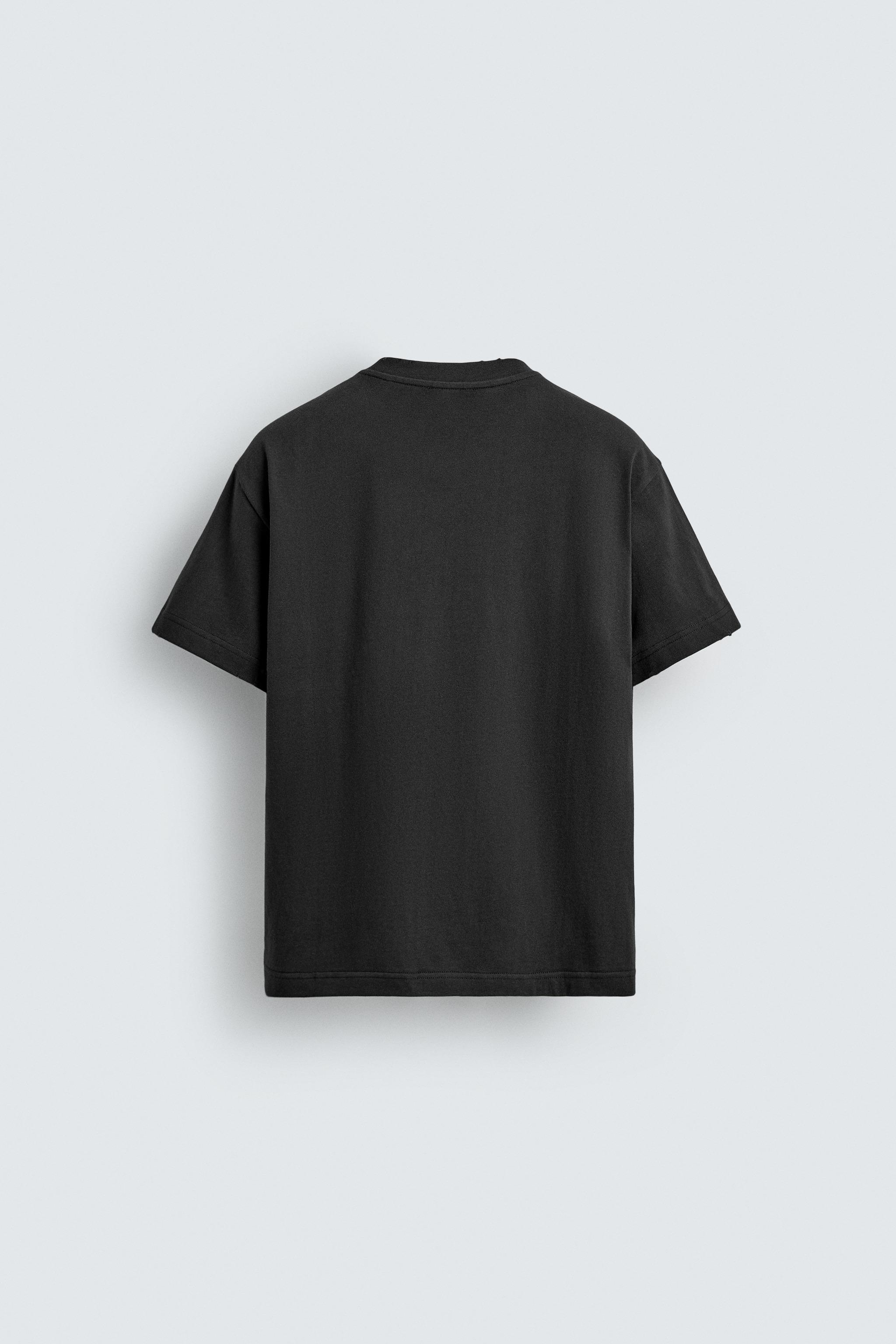 WASHED SLOGAN CROPPED FIT T-SHIRT - Anthracite grey | ZARA India