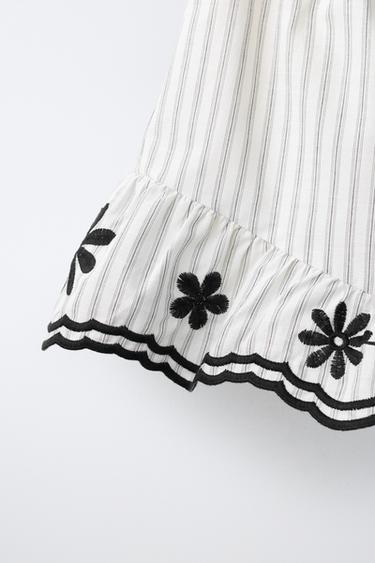 EMBROIDERED STRIPED BERMUDA SHORTS - Black / White by Zara - Image 3