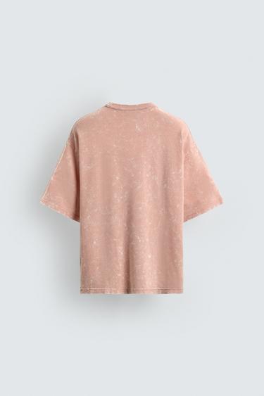 WASHED PRINT KNIT T-SHIRT - Pink by Zara - Image 6