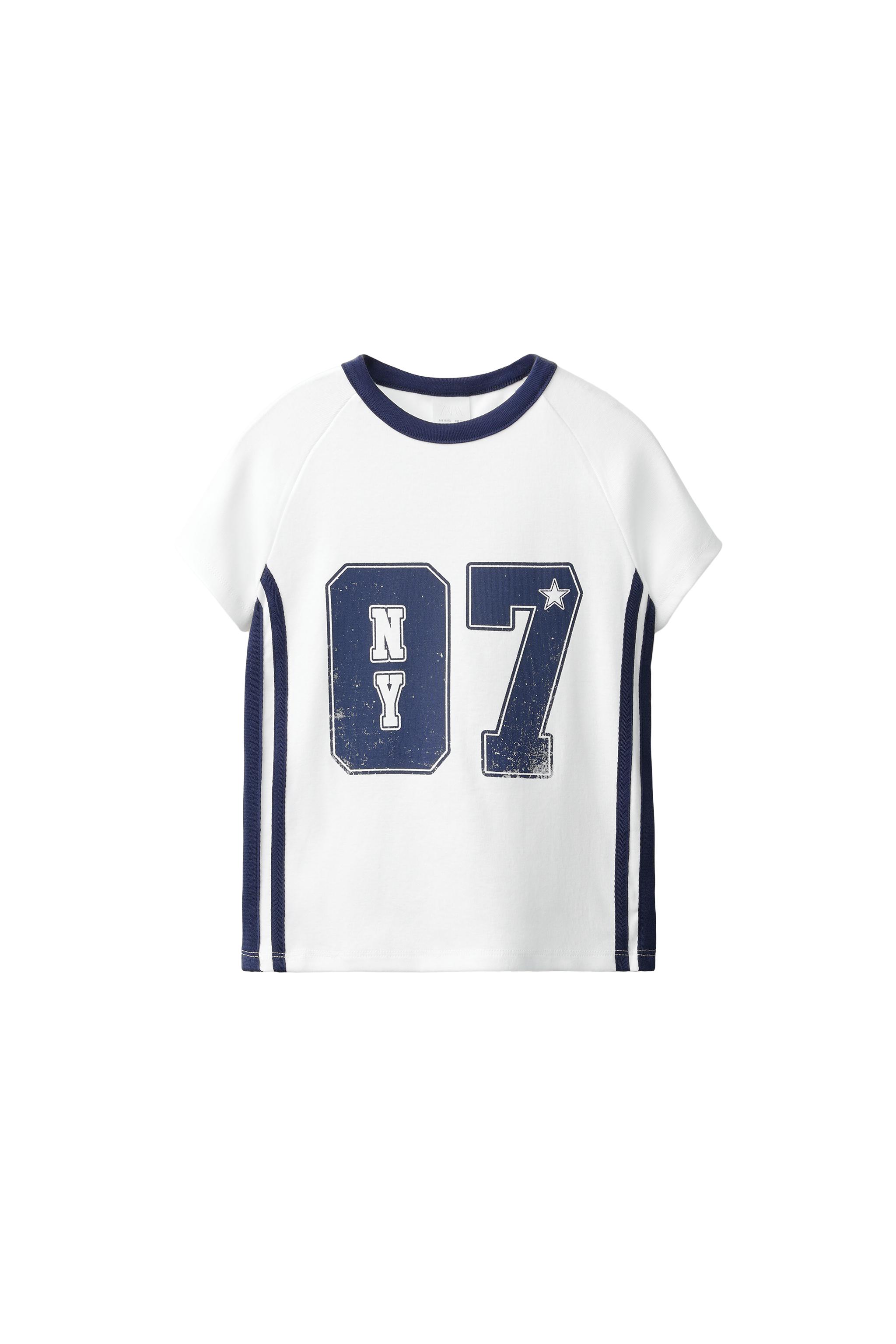 VARSITY NUMBER T-SHIRT - Oyster-white | ZARA South Africa
