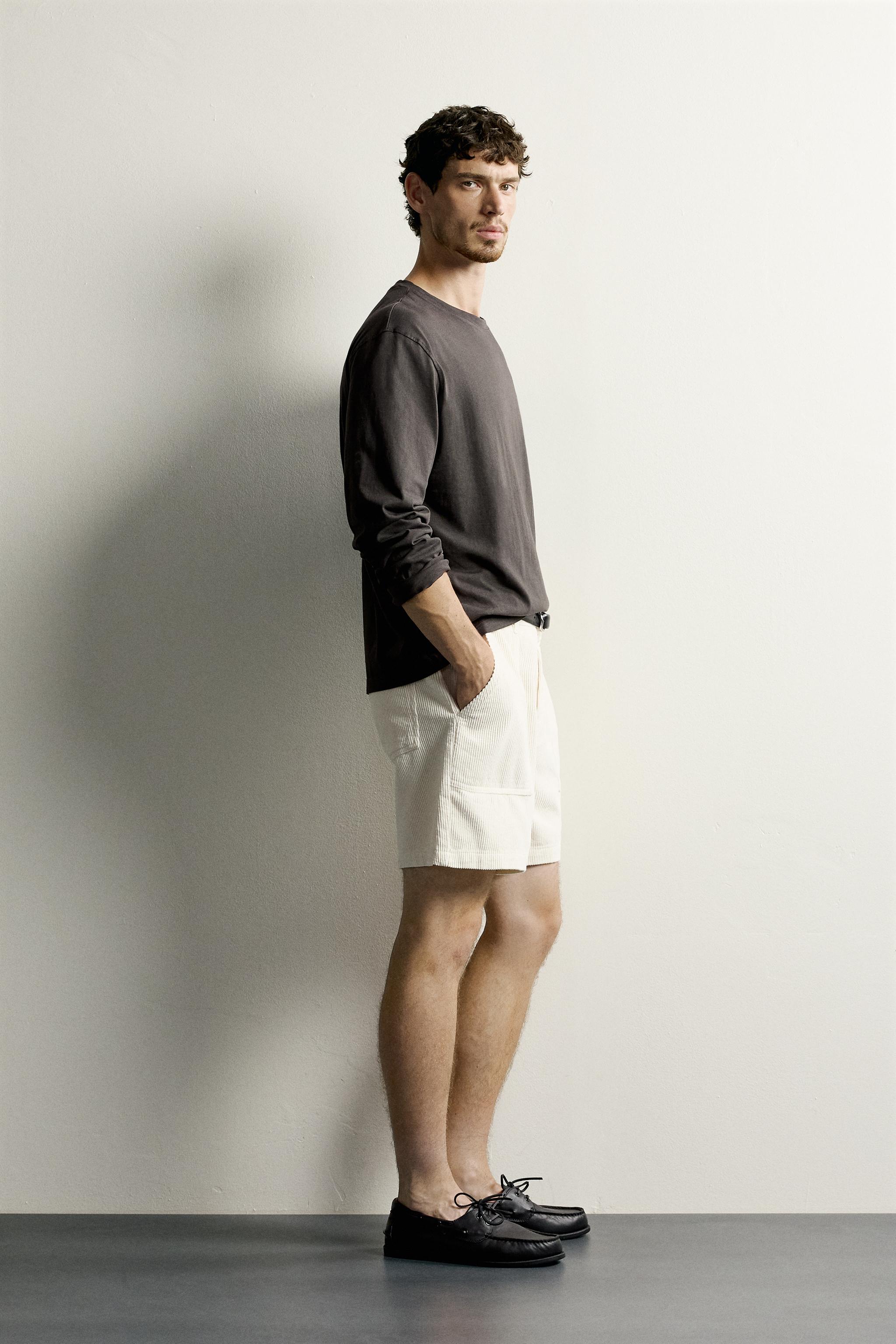 Мужские футболки Zara STRIPED LONG SLEEVE REGULAR FIT T-SHIRT — фото 4