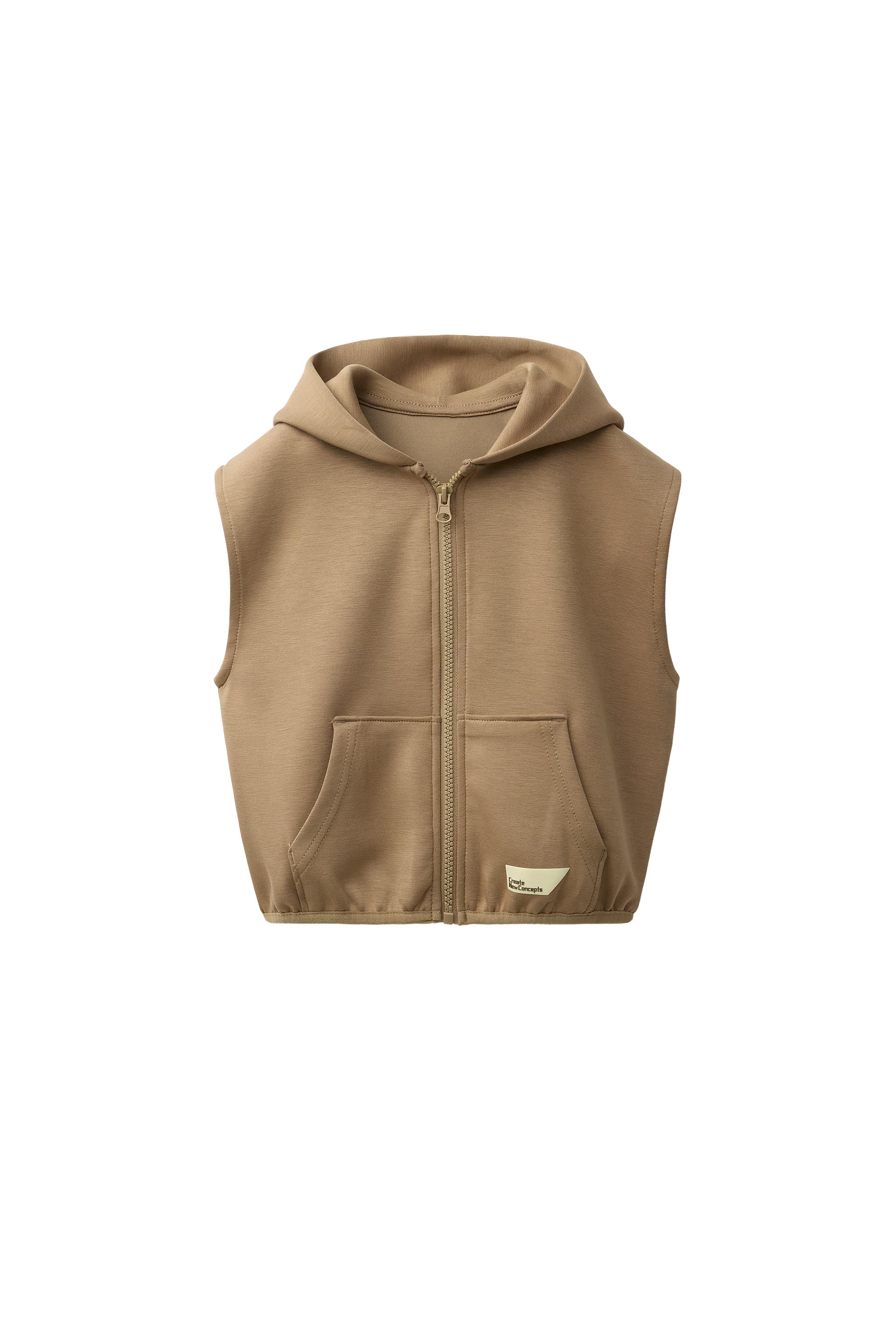 INTERLOCK HOODIE VEST - Light brown | ZARA United States
