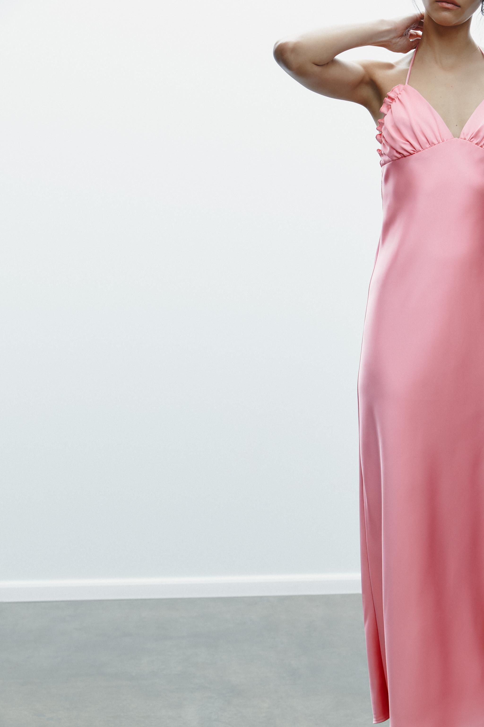 SATIN EFFECT DRESS - Bubble gum | ZARA United States