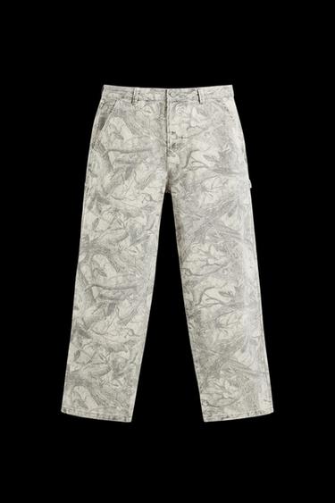 PANTALÓN CARPINTERO ESTAMPADO ABSTRACTO - 026 de Zara - Imagen 0