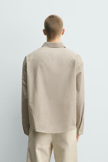 EMBROIDERED CHECK SHIRT - Ecru by Zara - Image 2