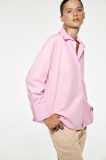 BASIC POPLIN SHIRT - Pastel pink by Zara