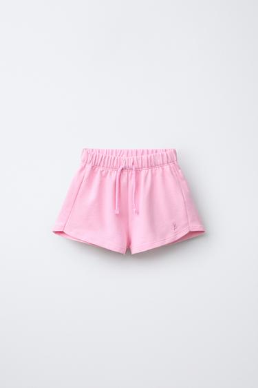 Zara EMBROIDERED FLOWER SHORTS - Pink
