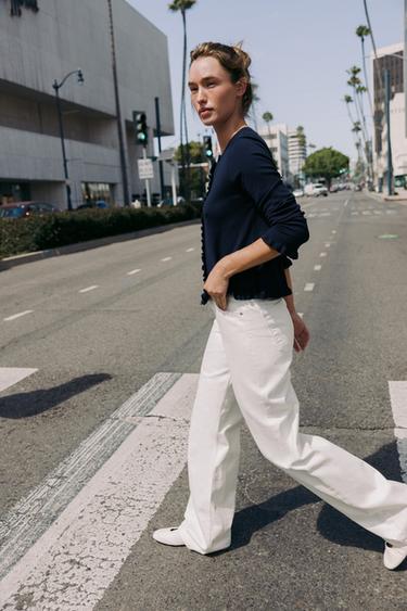 GILET EN MAILLE À VOLANTS - Bleu marine de Zara - Image 2