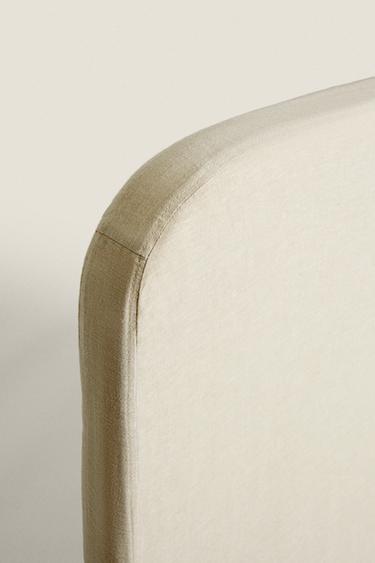 ROUNDED HEADBOARD WITH LINEN COVER - Light beige by Zara - Image 3