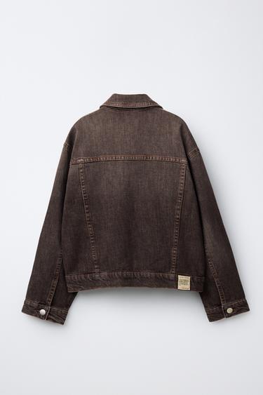 VESTE EN JEAN EFFET DÉLAVÉ - Marron de Zara - Image 1
