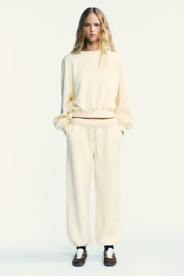 SUDADERA FELPA BÁSICA - Amarillo de Zara