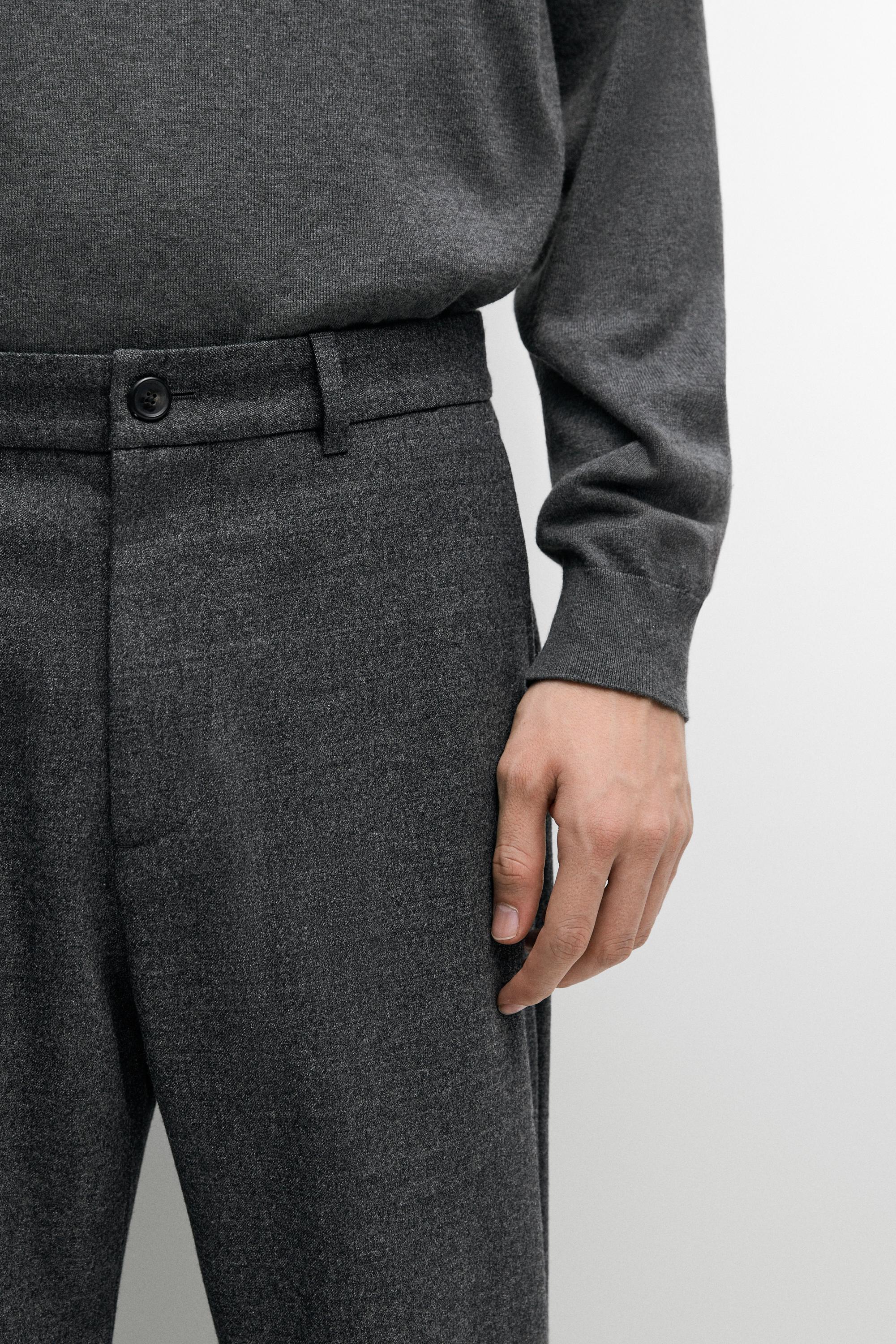 Wool blend jogger fit pants