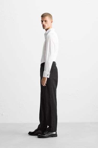 LIMITED EDITION TUXEDO-STYLE COLLAR SHIRT WITH BIB - White by Zara - Image 3