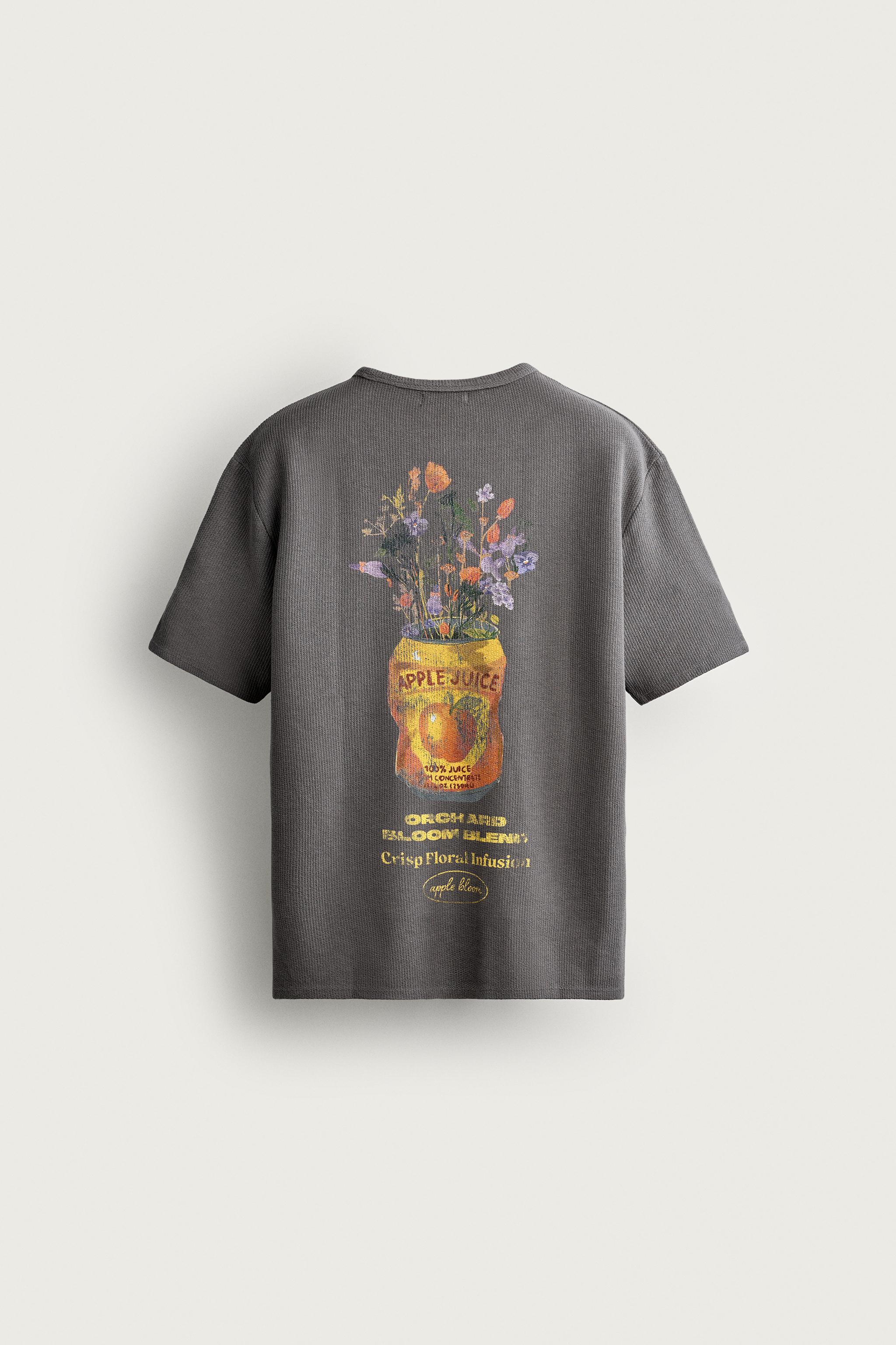 WASHED PRINTED KNIT T-SHIRT