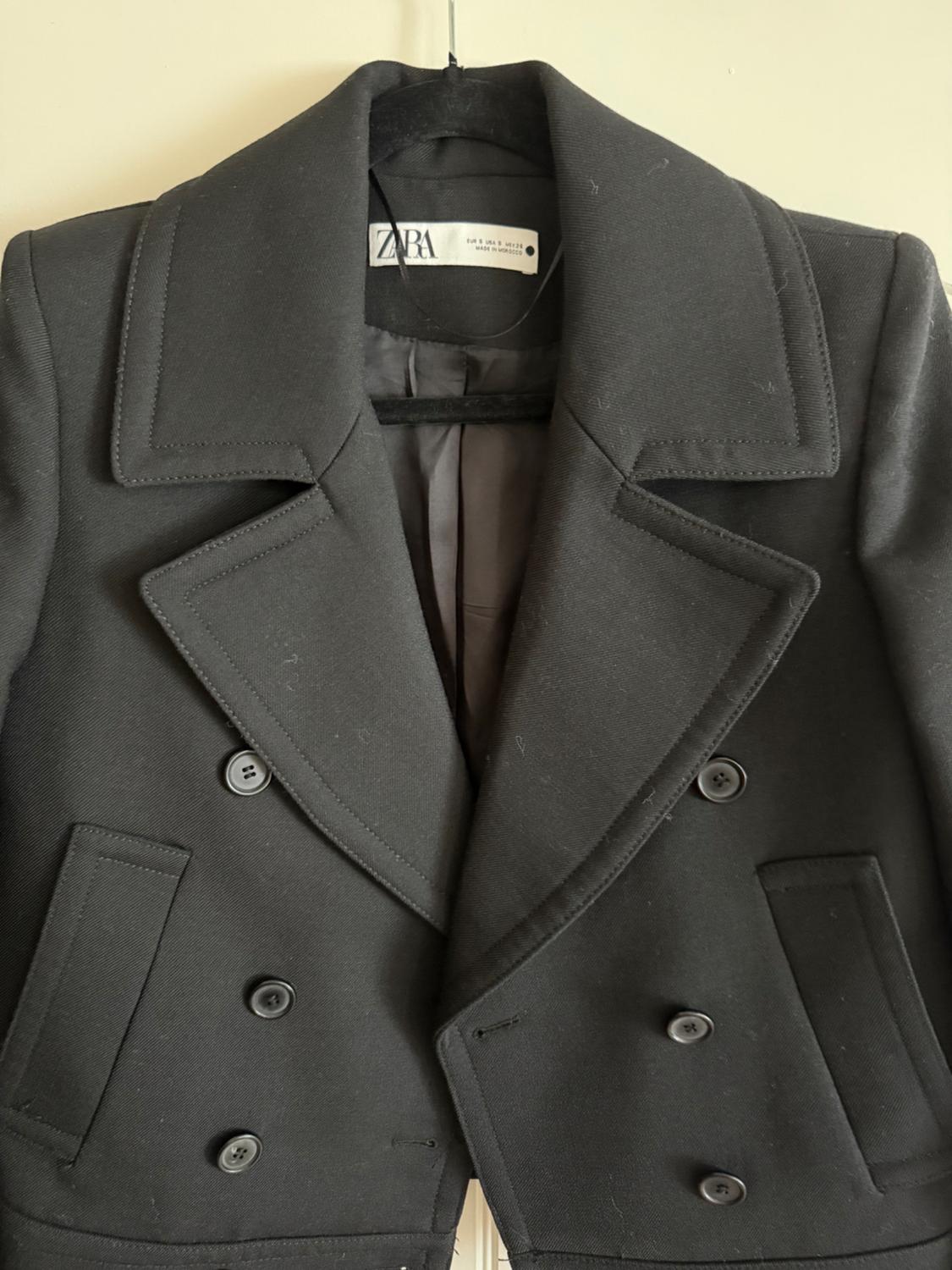 DOUBLE BREASTED WOOL BLEND COAT ZW COLLECTION - Image 2
