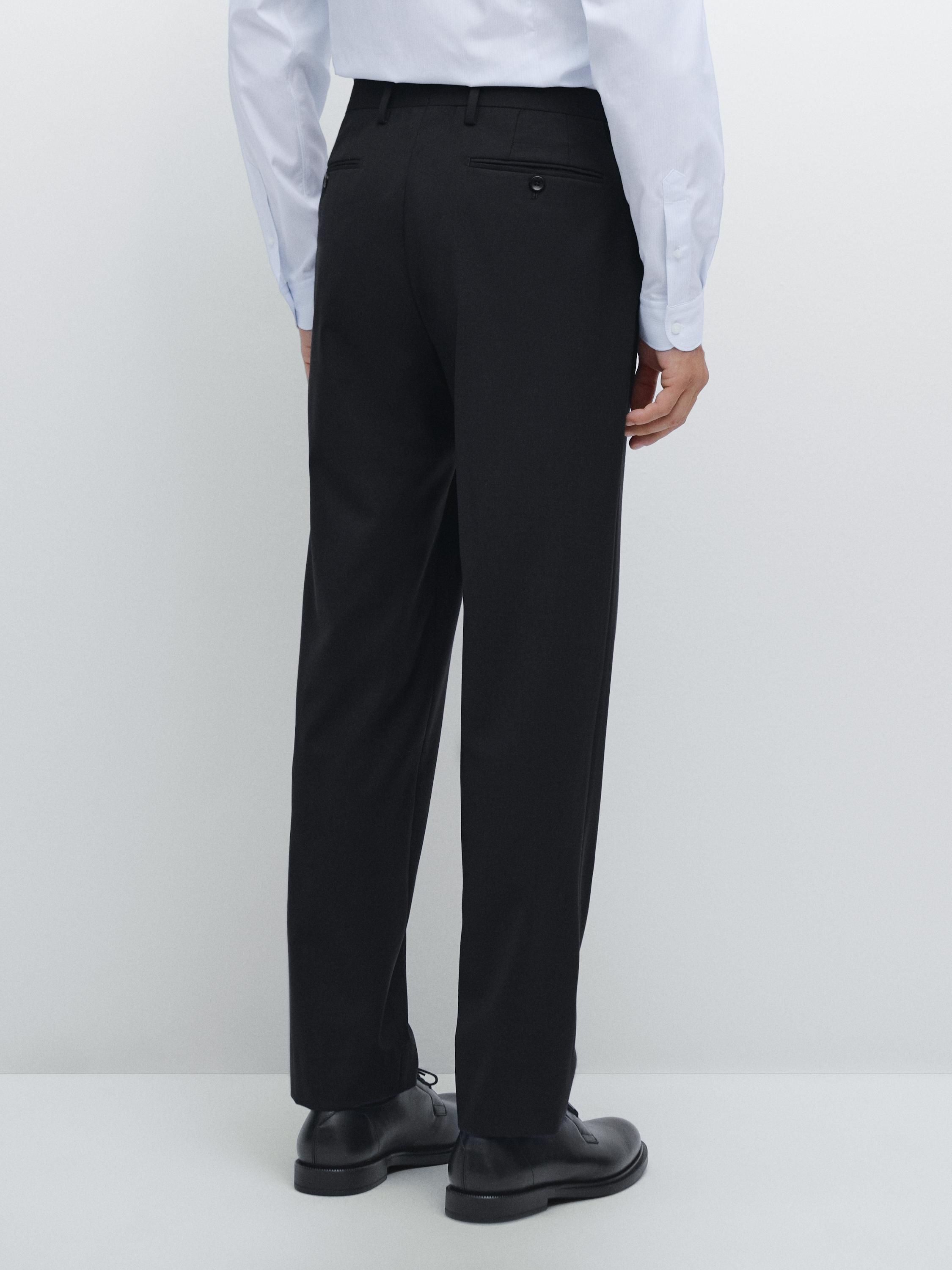 Wool blend suit trousers