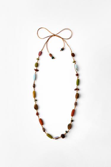 CEINTURE-LACET À PIÈCES EN CÉRAMIQUE - Orange de Zara