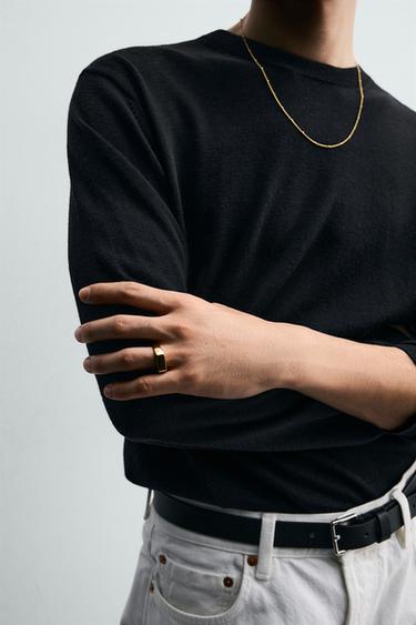 STAINLESS STEEL SIGNET RING - Gold by Zara - Image 1