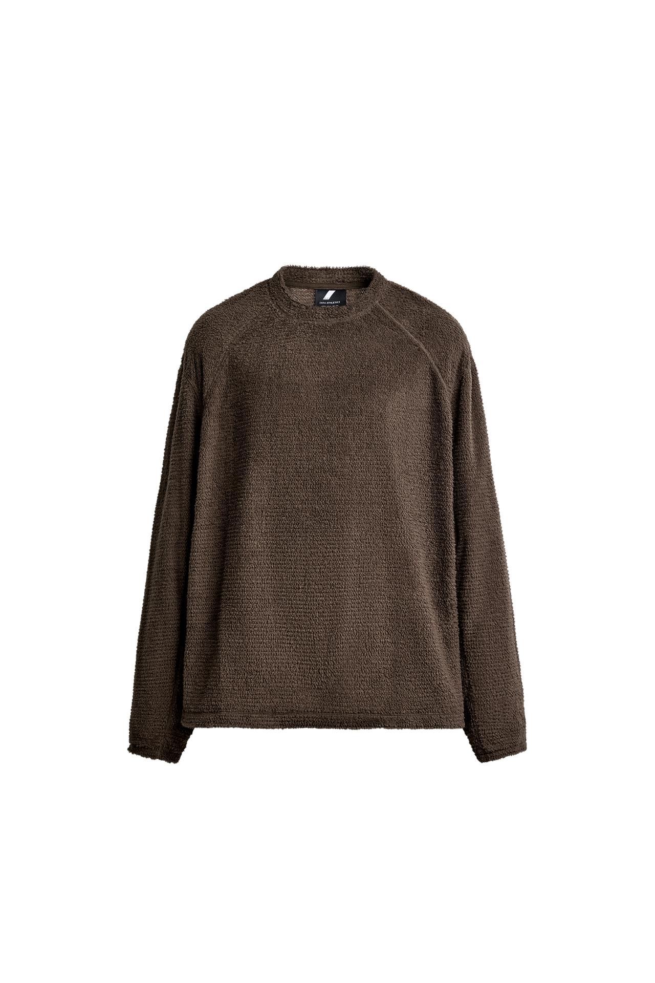 TEXTURED FLEECE SWEATSHIRT
