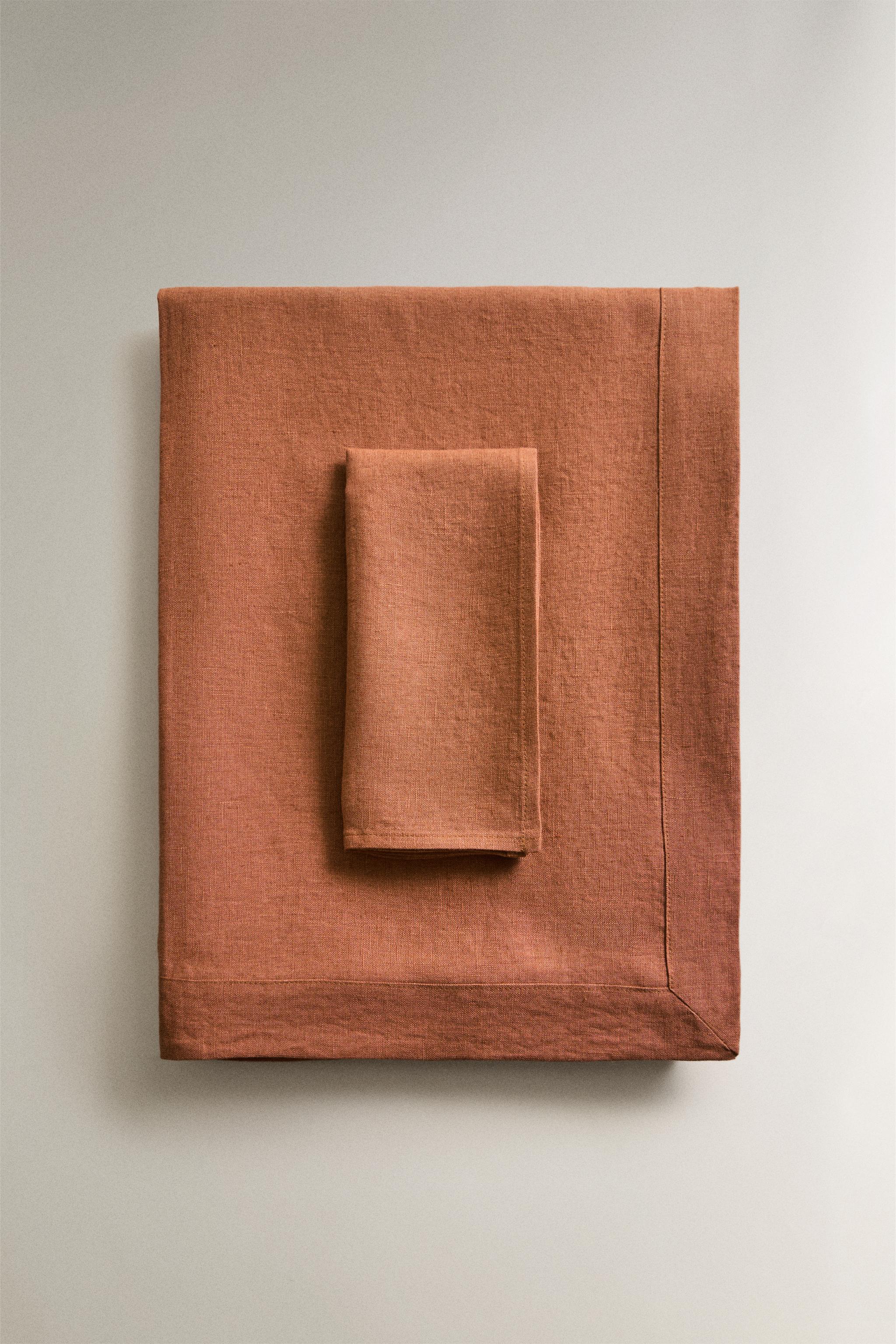 Zara PLAIN FADED LINEN TABLECLOTH — фото 5
