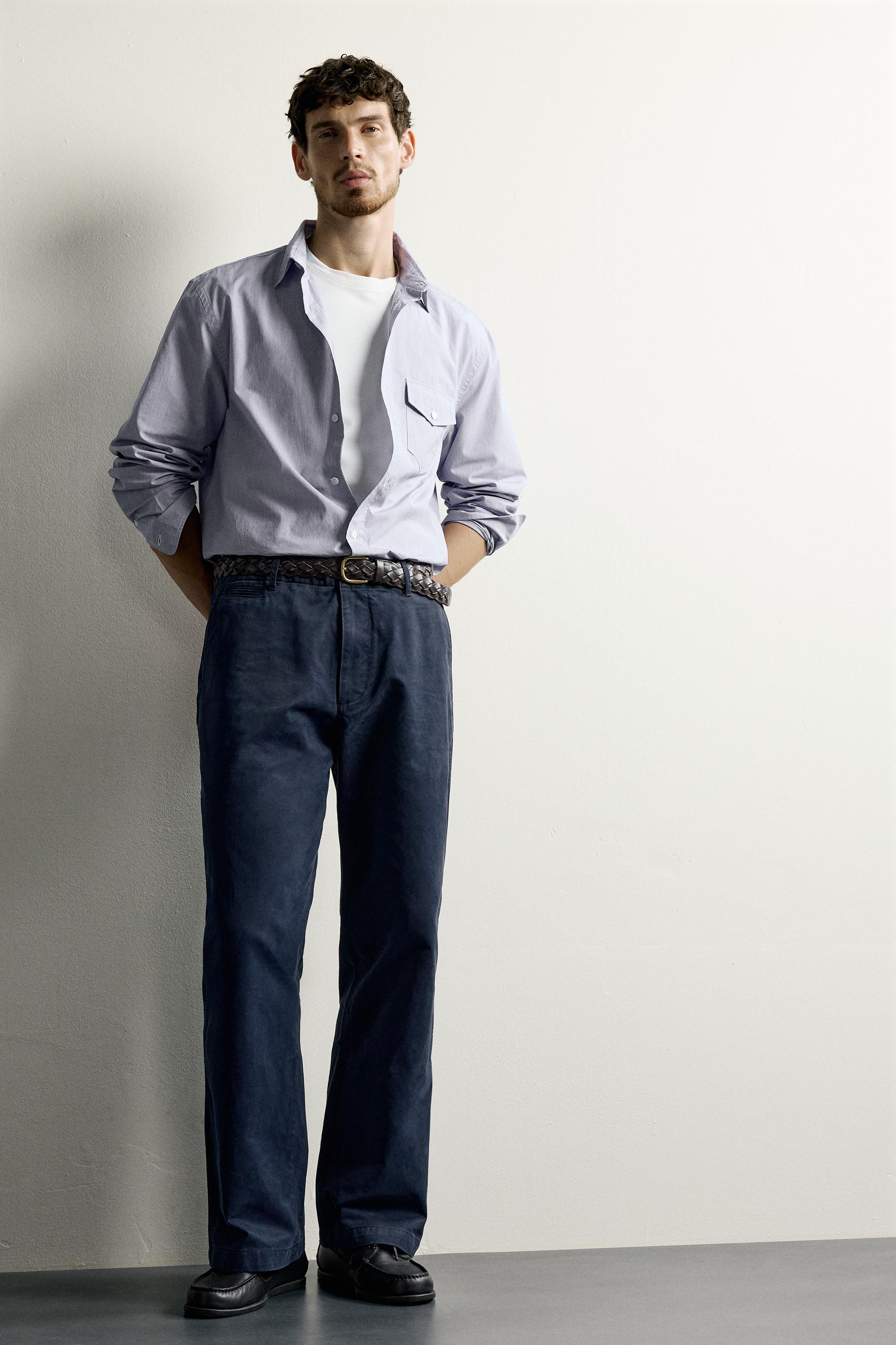 Zara STRAIGHT FIT CHINO PANTOLON görsel 6