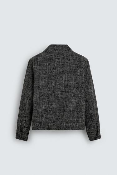 SURCHEMISE STRUCTURÉE ZIPPÉE - Blanc / Noir de Zara - Image 7