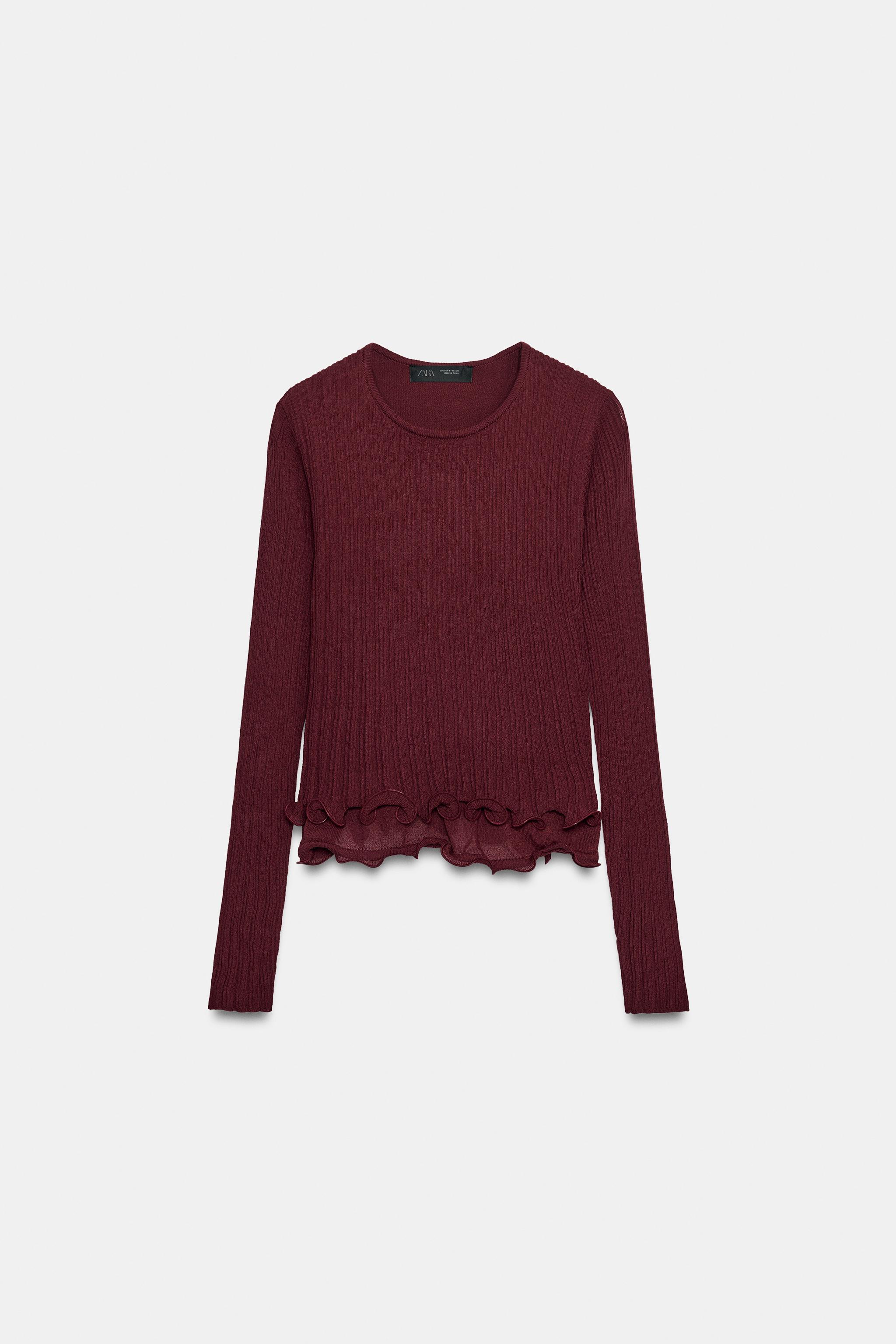 PULL EN MAILLE À VOLANTS