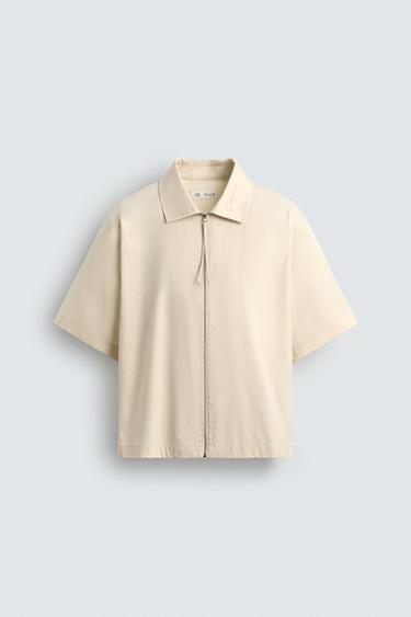 CAMISA RELAXED FIT BORDADO - Crudo medio de Zara