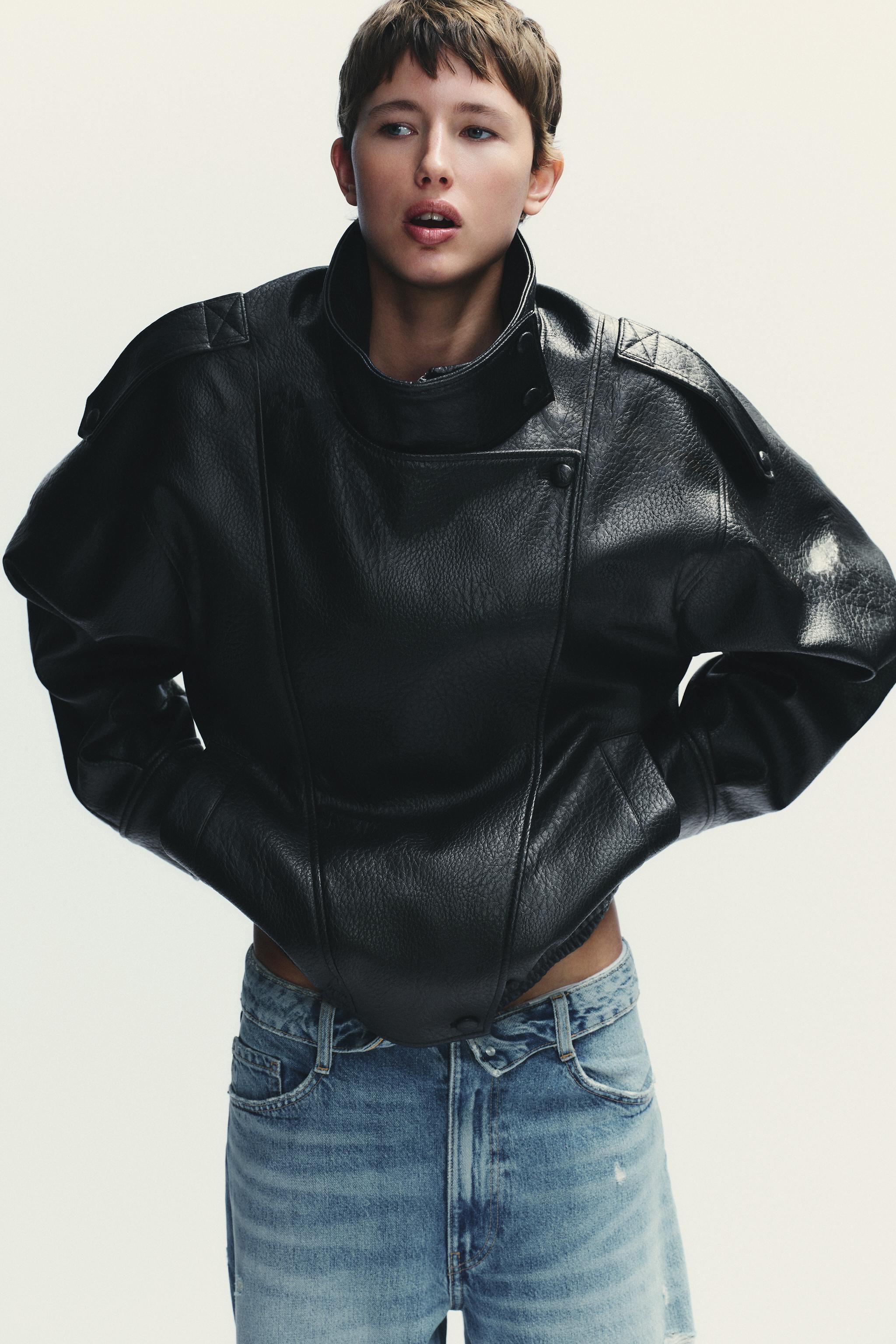 FAUX LEATHER JACKET - Brown | ZARA Georgia