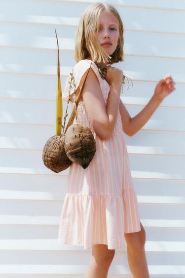 VESTIDO RAYAS - Naranja de Zara