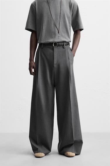 PANTALON FLARE COUPE LARGE - Gris de Zara - Image 1