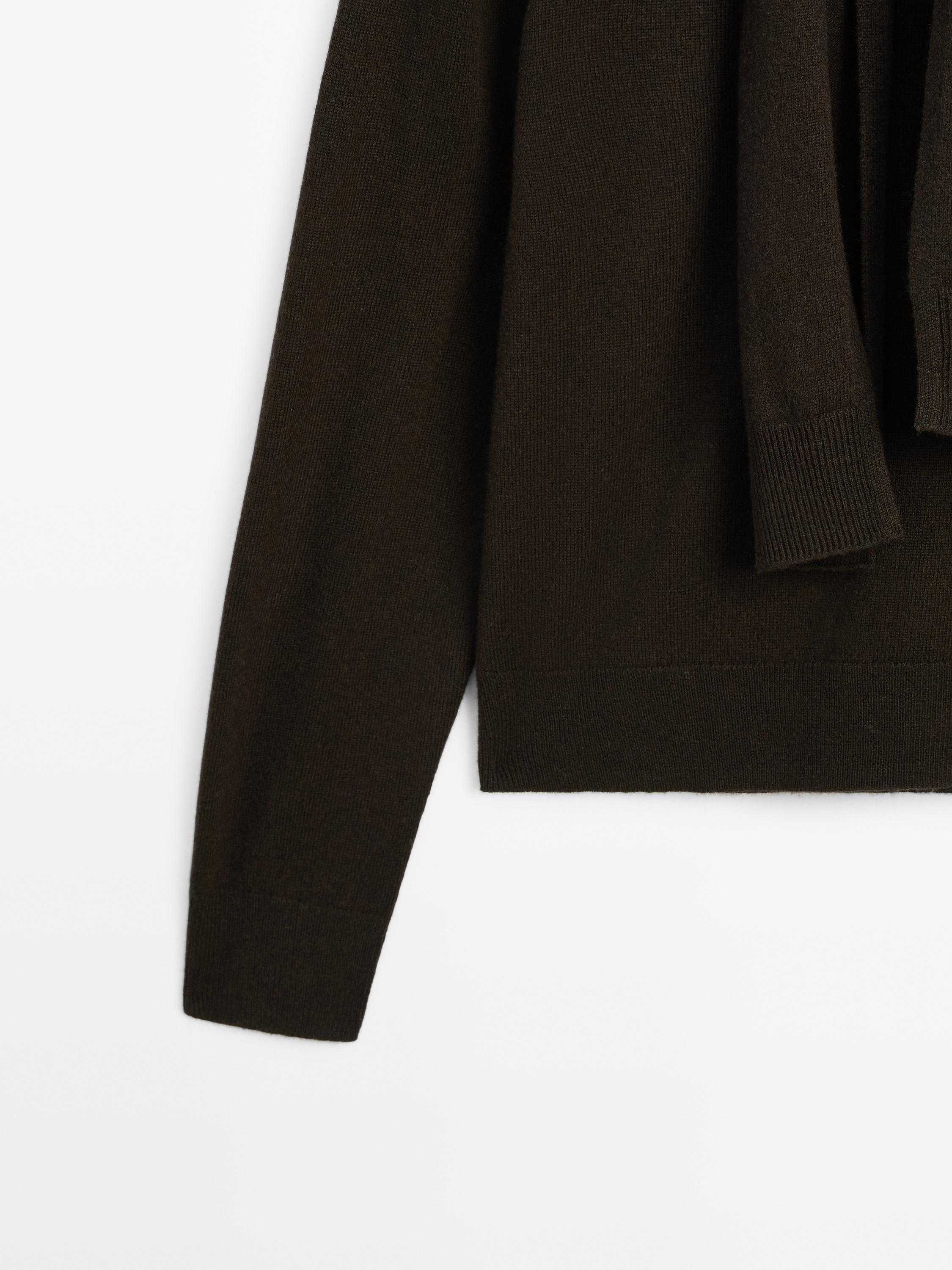 Wool blend knit double sweater - Brown | ZARA United States Wool blend knit double sweater - Brown | ZARA United States