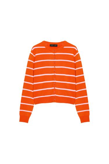 جاكيت مغزول مخطط - متعدد الألوان by Zara