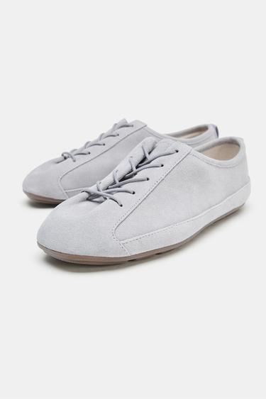 DERBYS EN CUIR - Bleu clair de Zara - Image 2