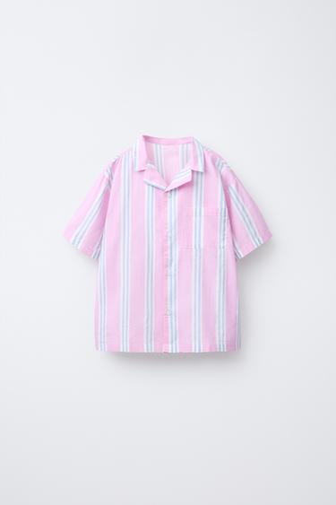 2-6 ANS/ PYJAMA CHEMISE ET BERMUDA RAYURES - Rose de Zara - Image 1