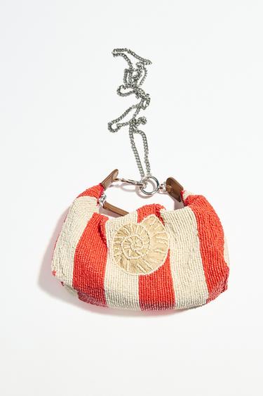 BEADED PALM TREE BAG - Red by Zara