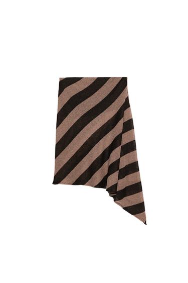 STRIPED RUSTIC BANDEAU TOP - Brown by Zara