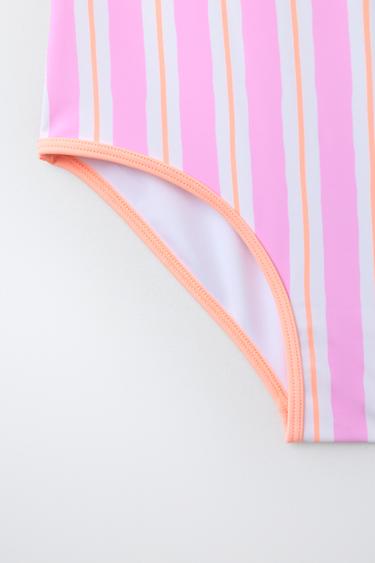 6-14 YEARS/ STRIPED SWIMSUIT - Light lilac by Zara - Image 3