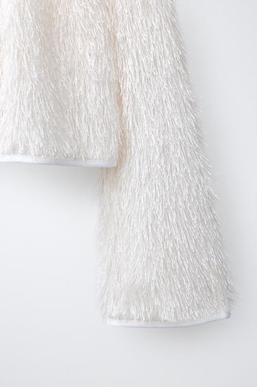 GILET À FRANGES - blanc de Zara - Image 3