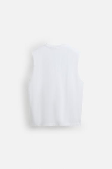 COTTON TANK T-SHIRT - White by Zara - Image 6