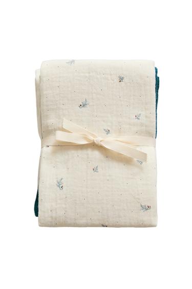 FLORAL BABY MUSLIN CLOTHS (PACK OF 3) - Ecru by Zara