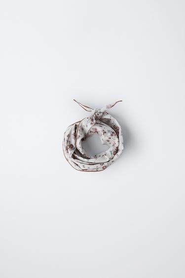 Zara BANDANA S CVJETNIM UZORKOM – Ekru