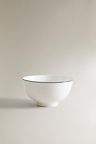 BLACK-RIMMED BONE CHINA MINI BOWL - Black / White by Zara