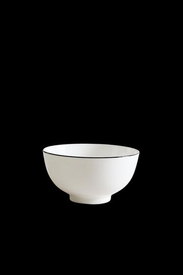 BLACK-RIMMED BONE CHINA MINI BOWL - Black / White by Zara - Image 0