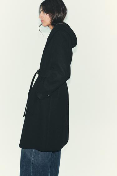 MANTEAU DOUX À CAPUCHE - Noir de Zara - Image 4