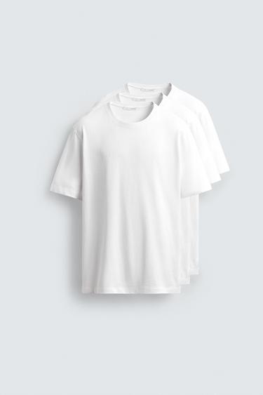 3-PACK OF MEDIUM WEIGHT T-SHIRTS - White by Zara