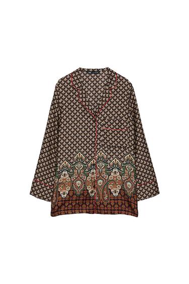 PRINTED SHIRT WITH PIPING