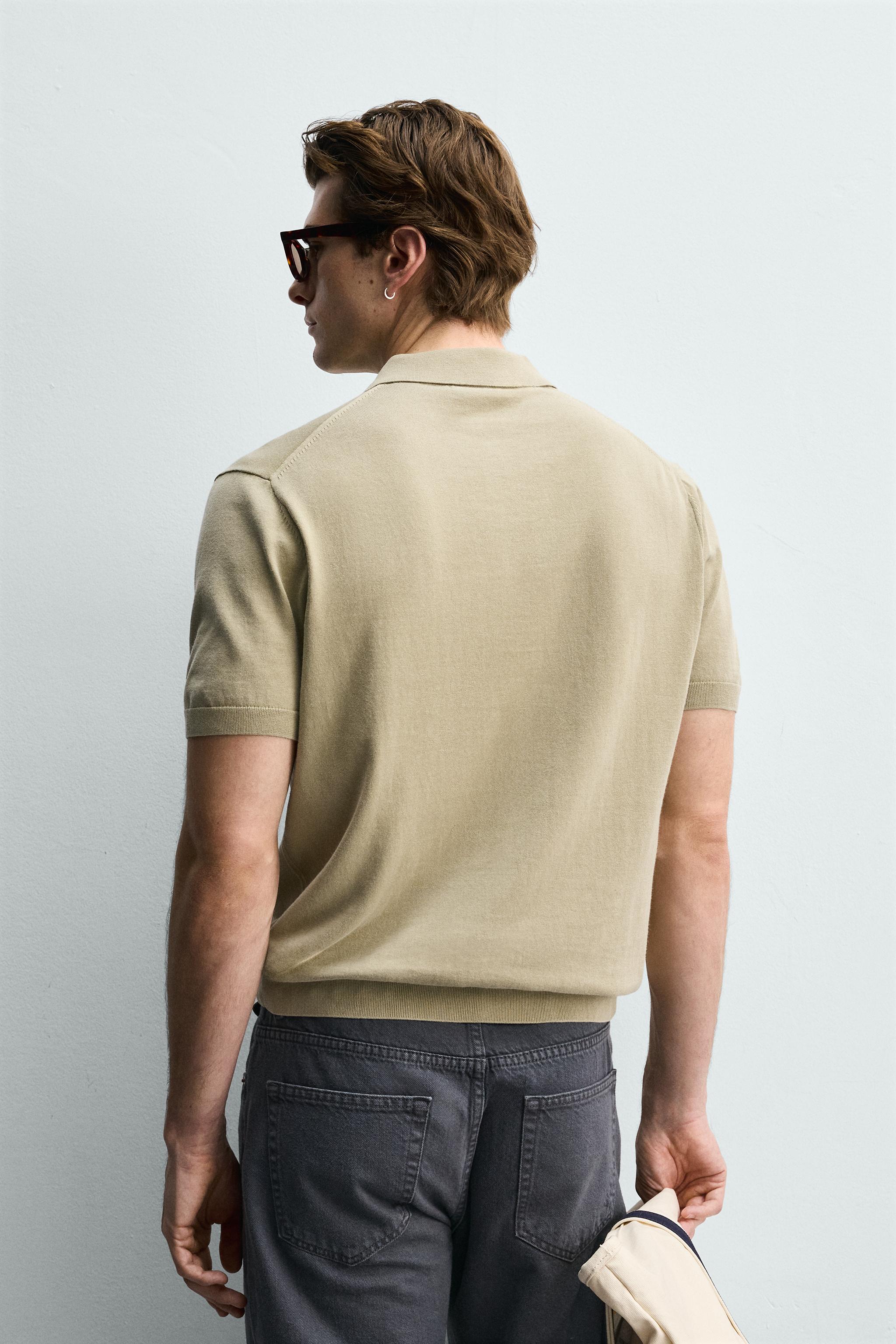 WASHED TEXTURED KNIT POLO